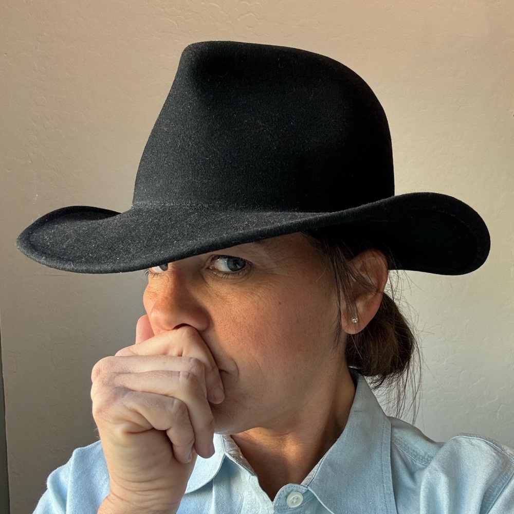 Scala Black Felt Fedora Western Pack Hat for Women